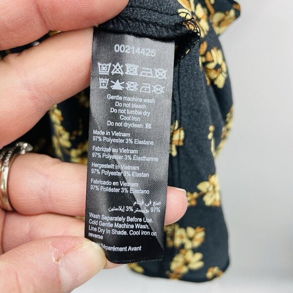 City Chic Womens Plus Size Small 16 Quirky Corset Peplum Blouse Golden Posy 1514 - Picture 7 of 7